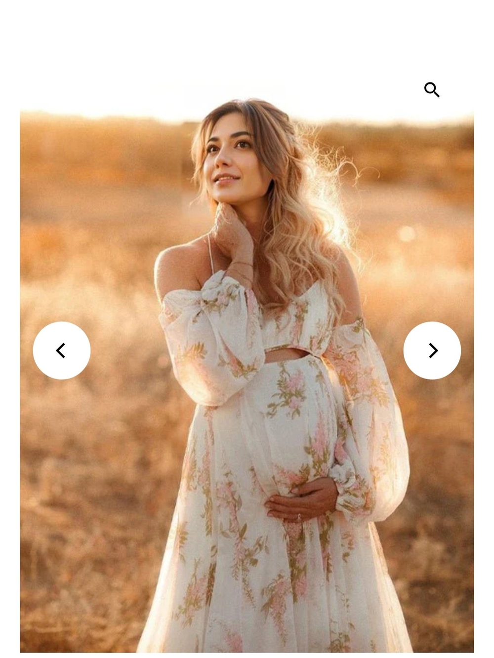 White Floral Off-Shoulder Maternity Maxi Dress